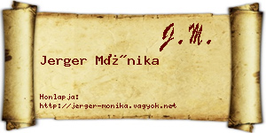 Jerger Mónika névjegykártya