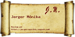 Jerger Mónika névjegykártya